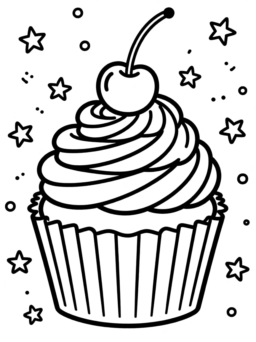a cupcake with a cherry on top