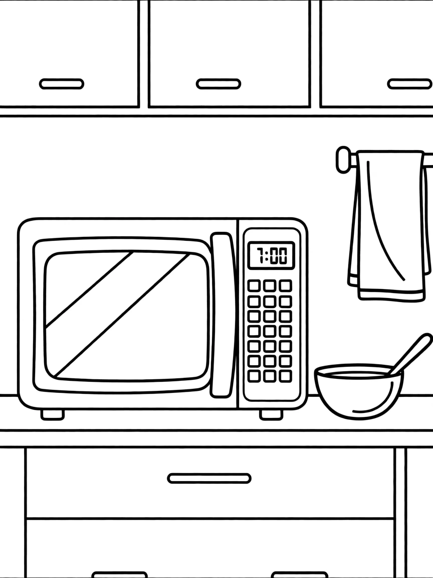 a microwave oven with digital buttons