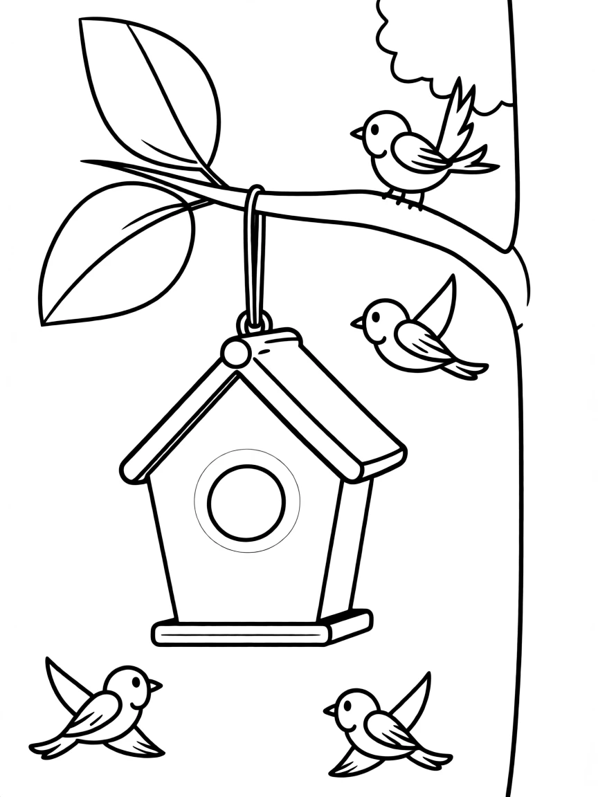 a birdhouse hanging from a branch