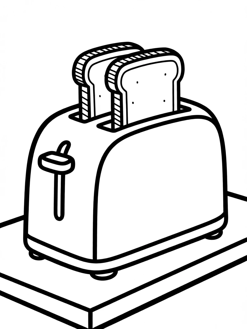 a toaster with two slices of toast popping up