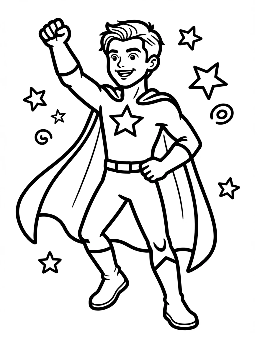 Tom Holland dressed as a superhero, ready to save the day – a fun and kid-friendly coloring page.