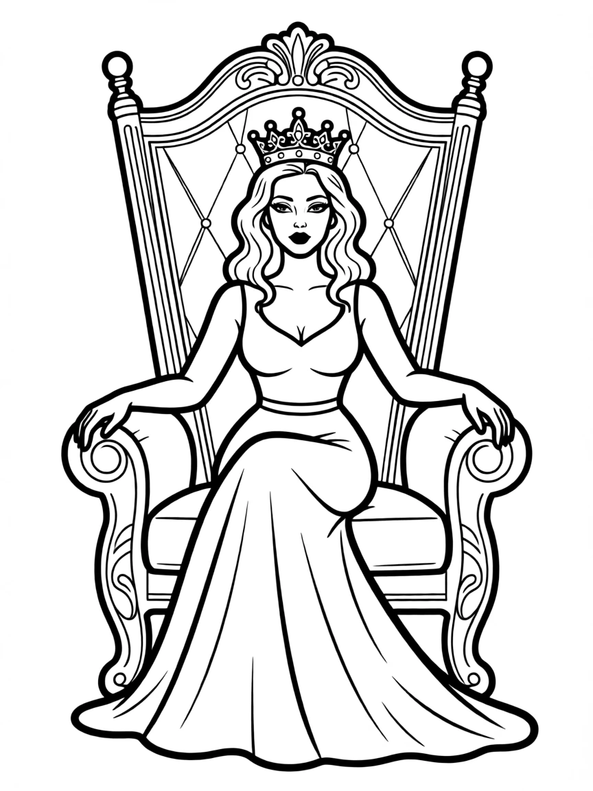 Katy Perry sitting on a throne with a crown.