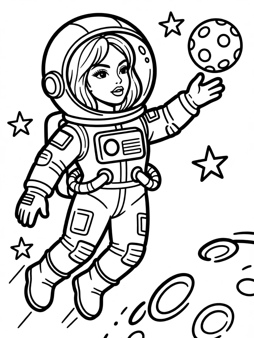 Lady Gaga exploring space in an astronaut suit.