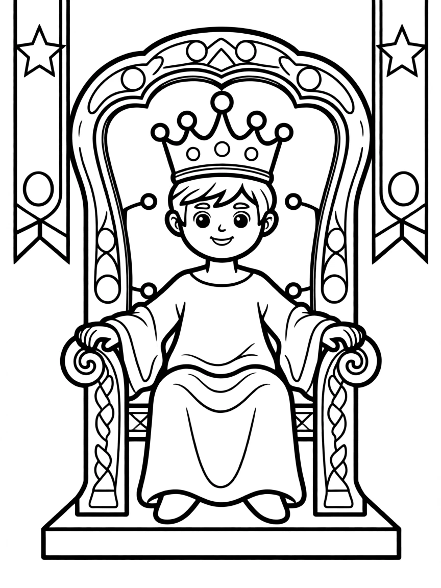 Timothée Chalamet sitting on a throne with a crown.
