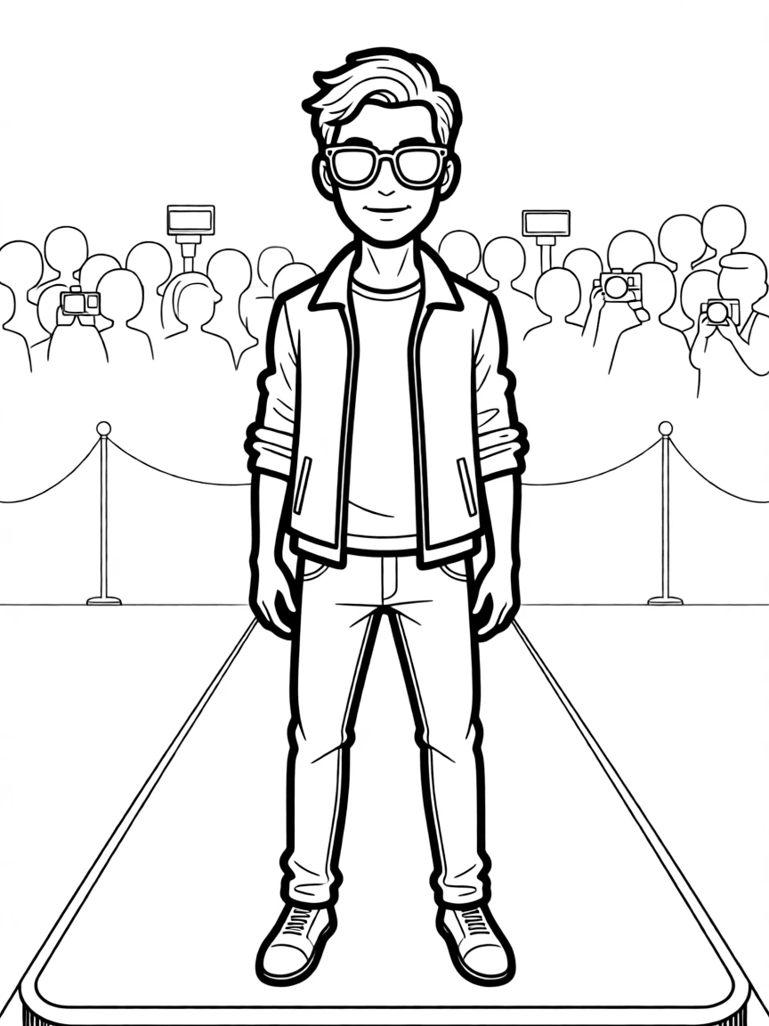 PewDiePie posing with sunglasses and a cool outfit on the red carpet.