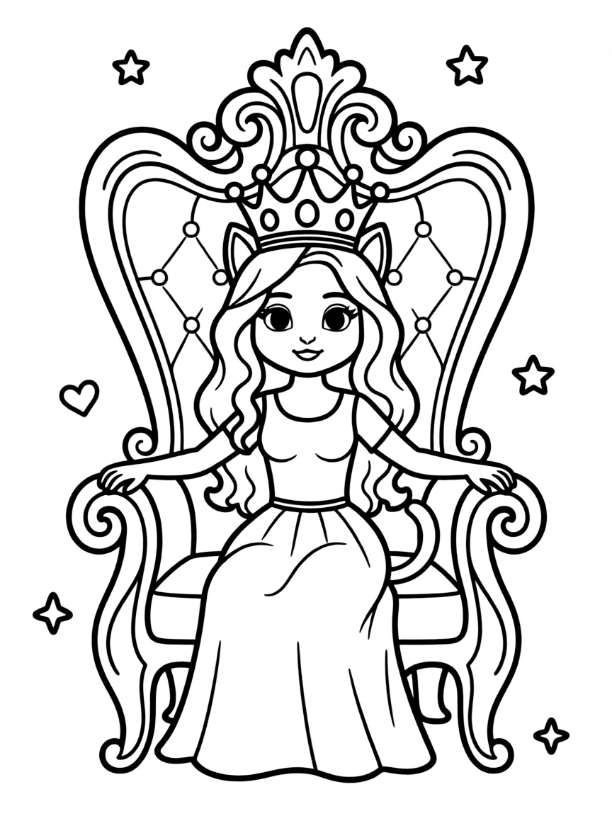 Doja Cat sitting on a throne with a crown.