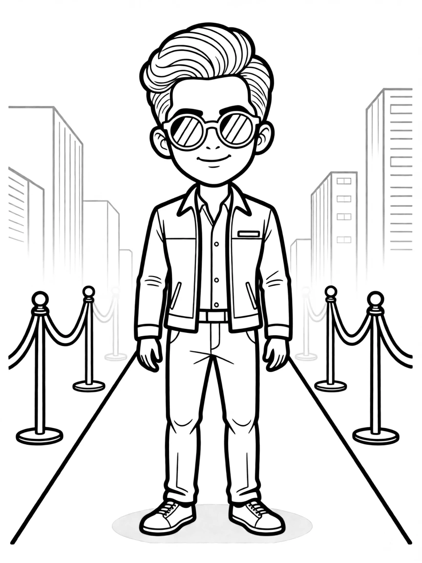 Bruno Mars posing with sunglasses and a cool outfit on the red carpet.