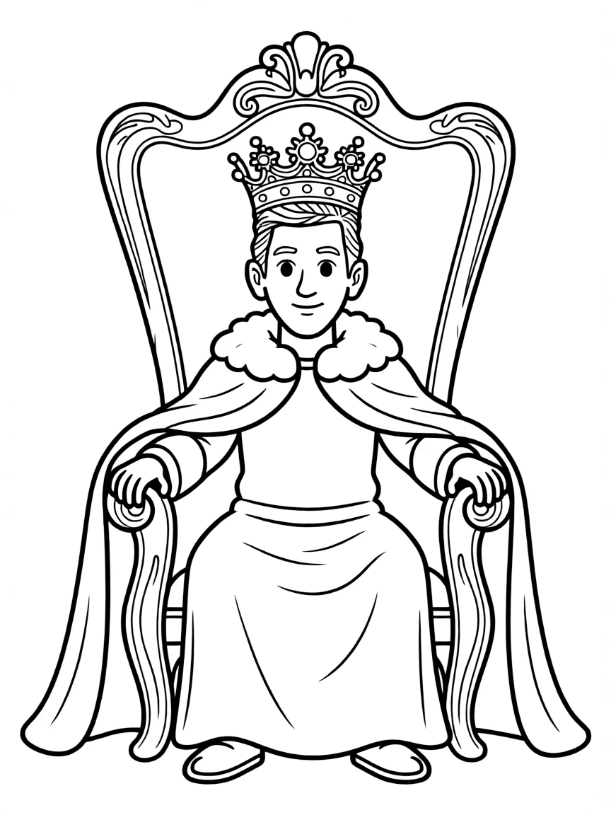 Lionel Messi sitting on a throne with a crown.