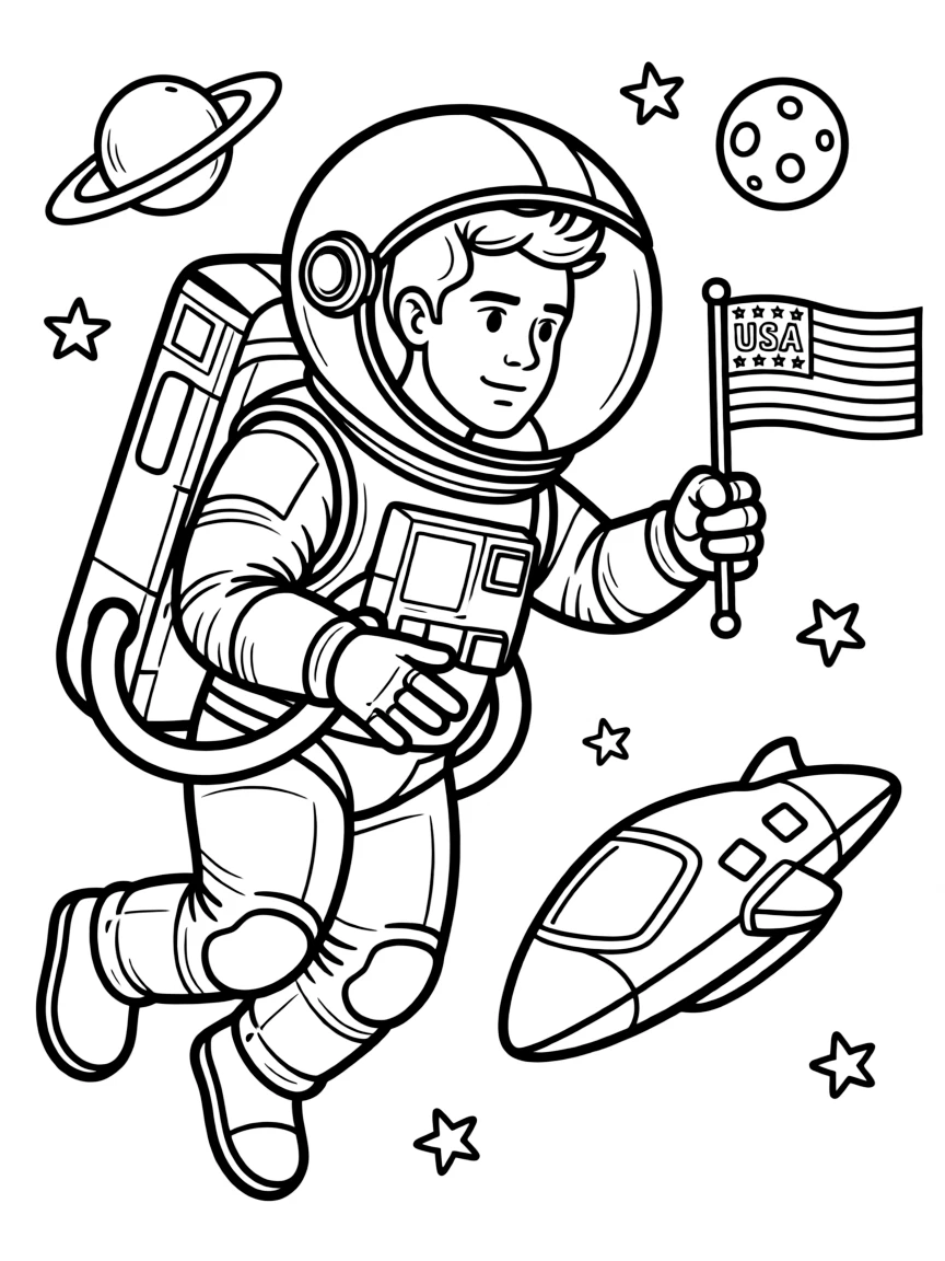 Taylor Lautner exploring space in an astronaut suit.