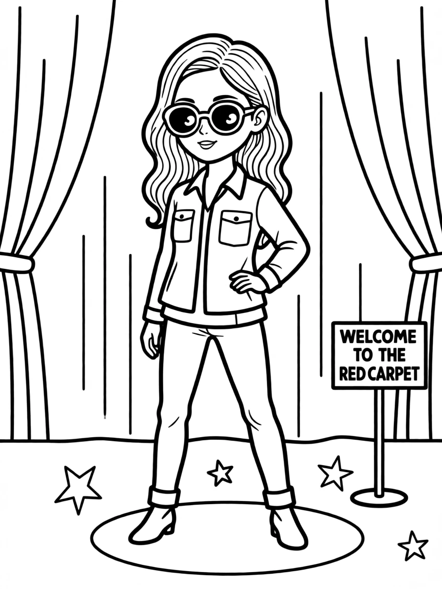 Camila Cabello posing with sunglasses and a cool outfit on the red carpet.