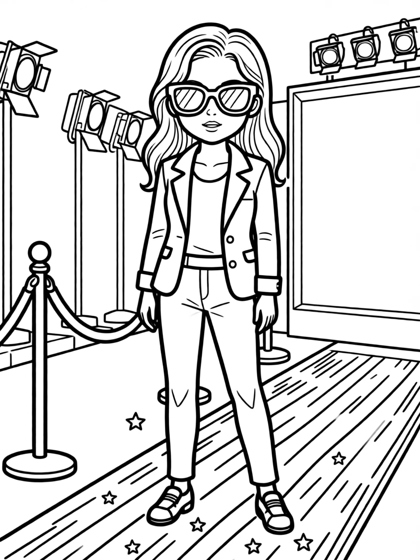 Doja Cat posing with sunglasses and a cool outfit on the red carpet.