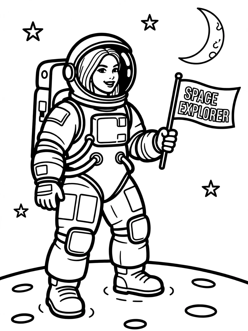Lady Gaga exploring space in an astronaut suit.