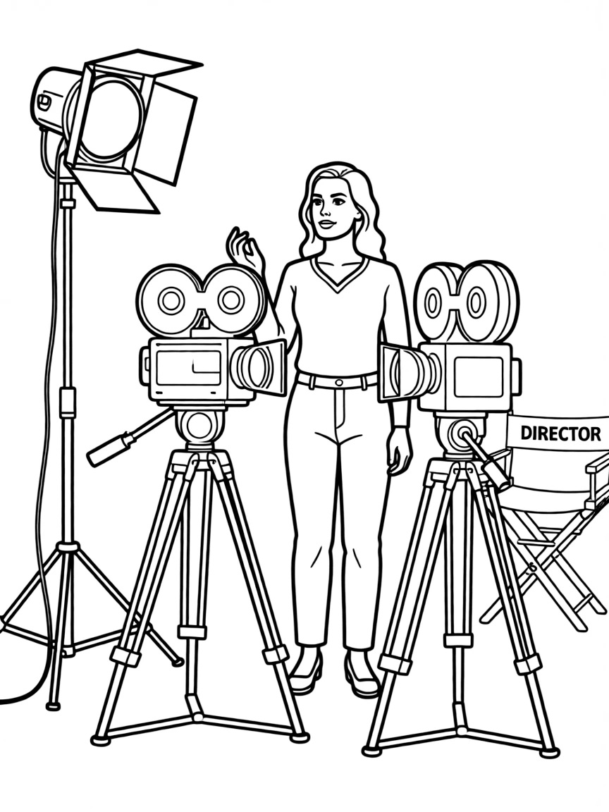 Angelina Jolie acting in a scene on a movie set with cameras.
