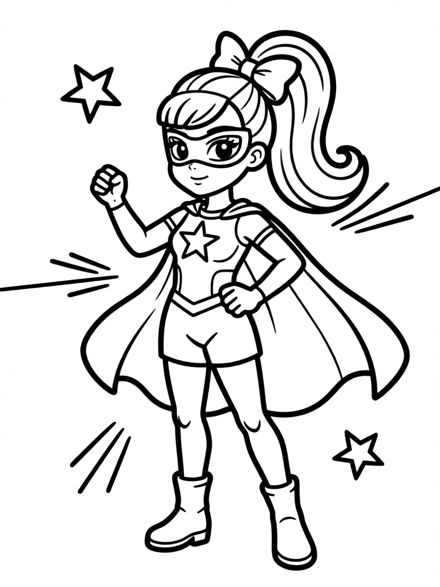 JoJo Siwa dressed as a superhero, ready to save the day.