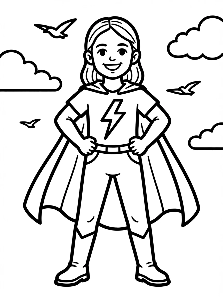 Greta Thunberg dressed as a superhero, ready to save the day.