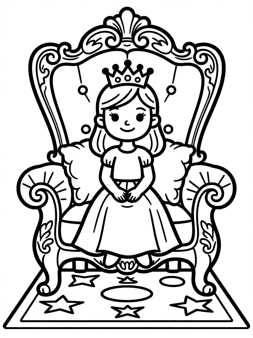 Billie Eilish sitting on a throne with a crown.