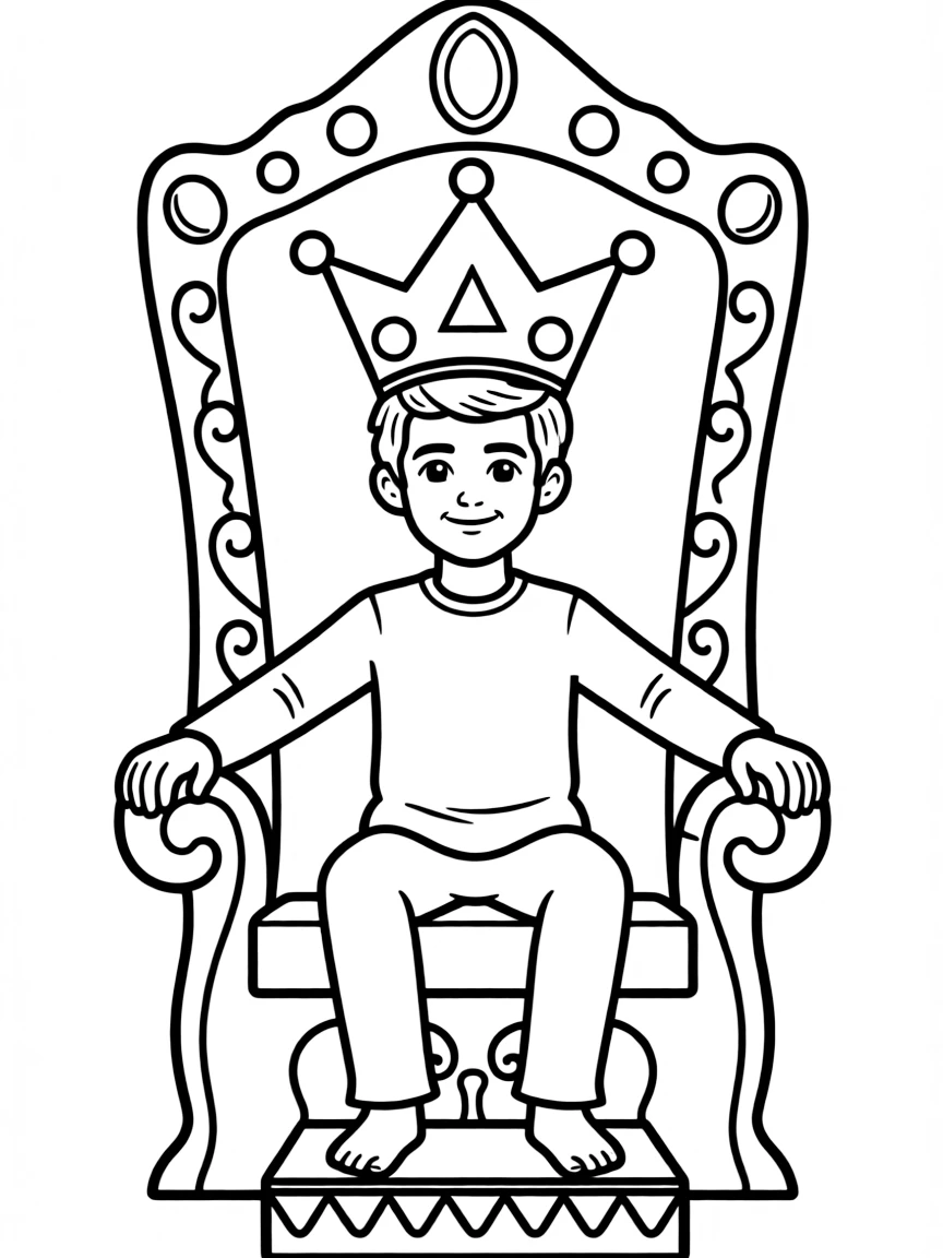 Taylor Lautner sitting on a throne with a crown.