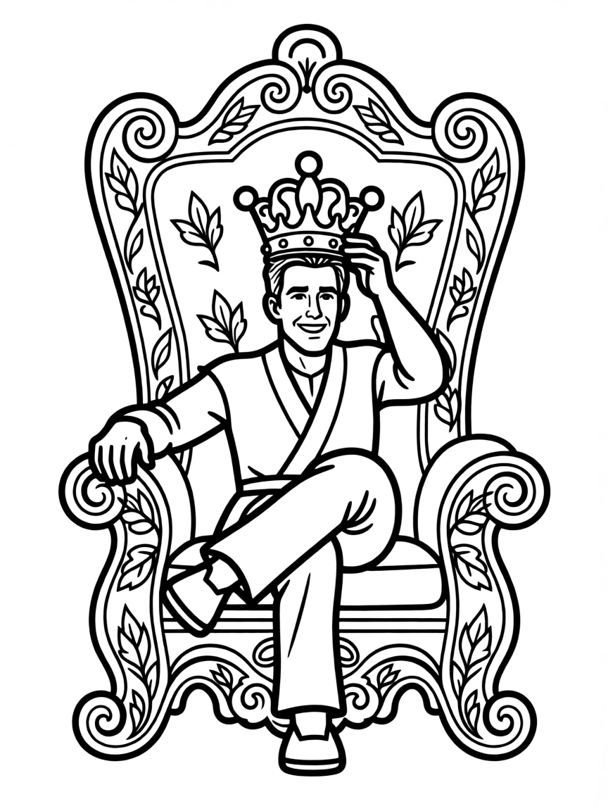 Ryan Reynolds sitting on a throne with a crown.