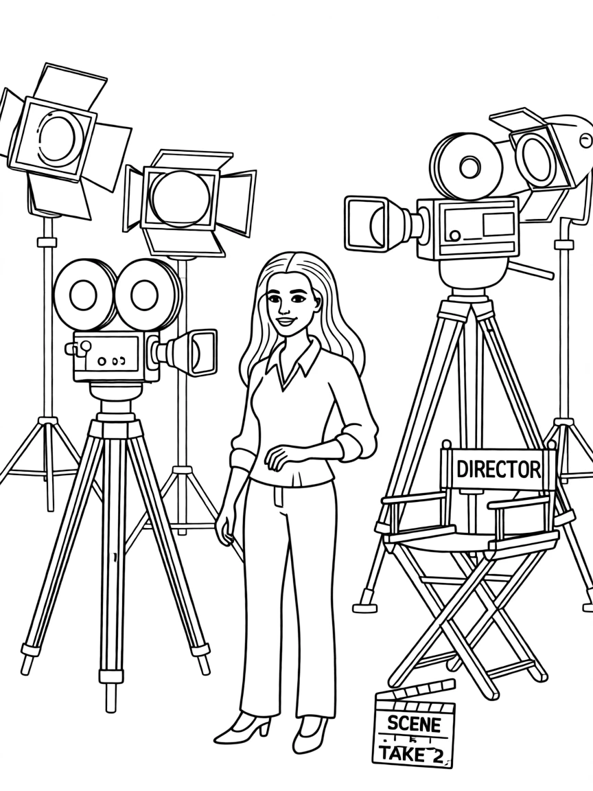 Angelina Jolie acting in a scene on a movie set with cameras.