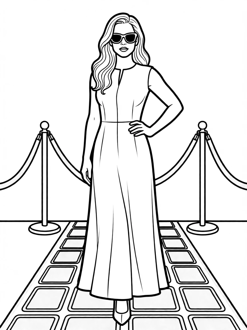 Blake Lively posing with sunglasses and a cool outfit on the red carpet.