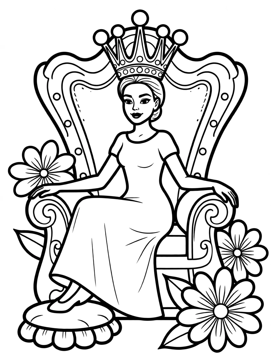 Angelina Jolie sitting on a throne with a crown.