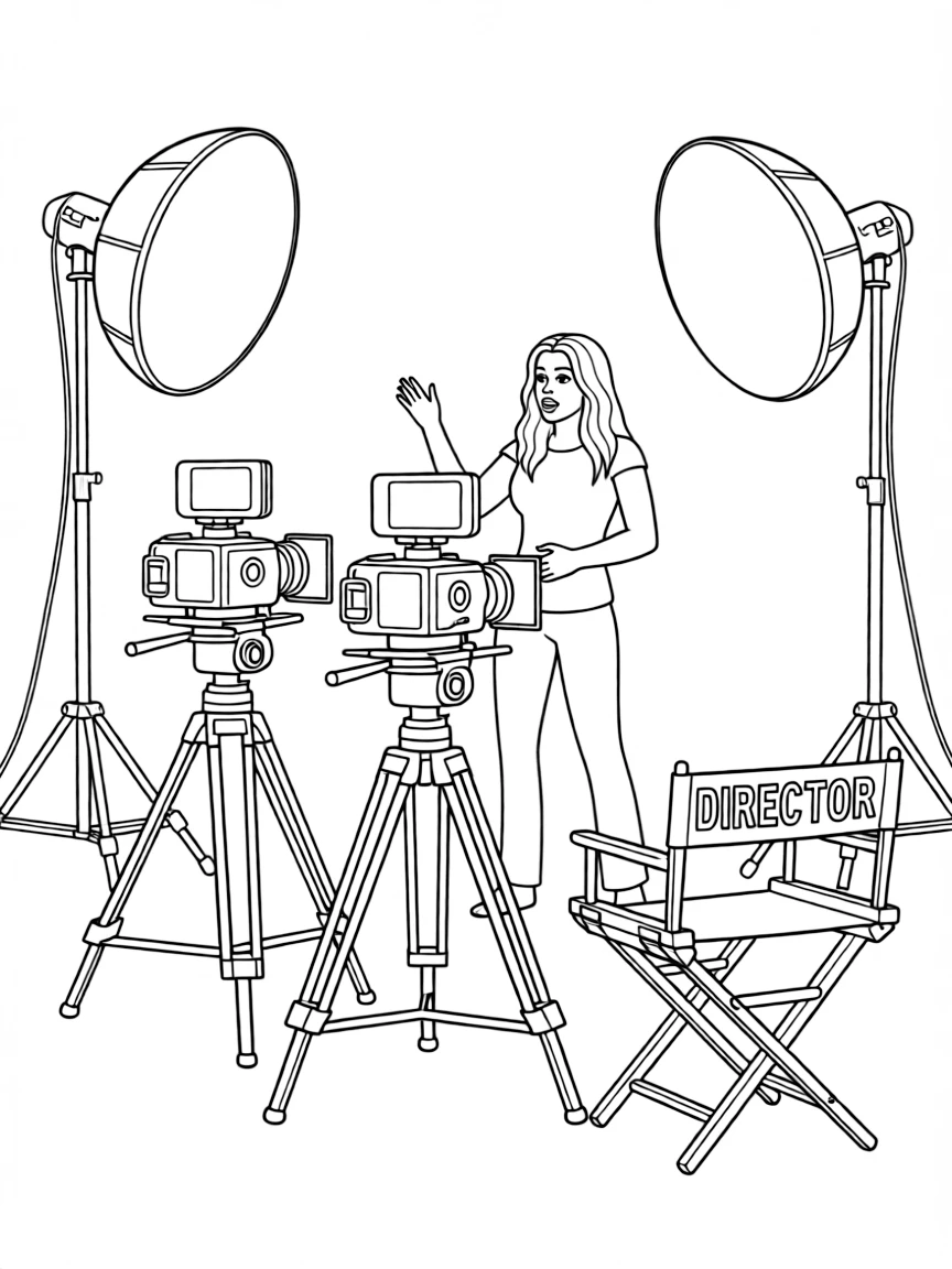Cardi B acting in a scene on a movie set with cameras.
