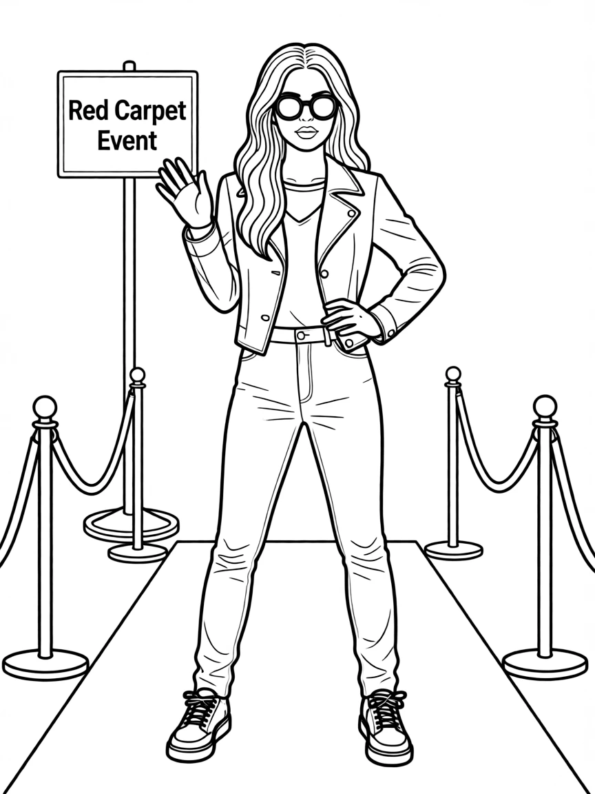 Camila Cabello posing with sunglasses and a cool outfit on the red carpet.