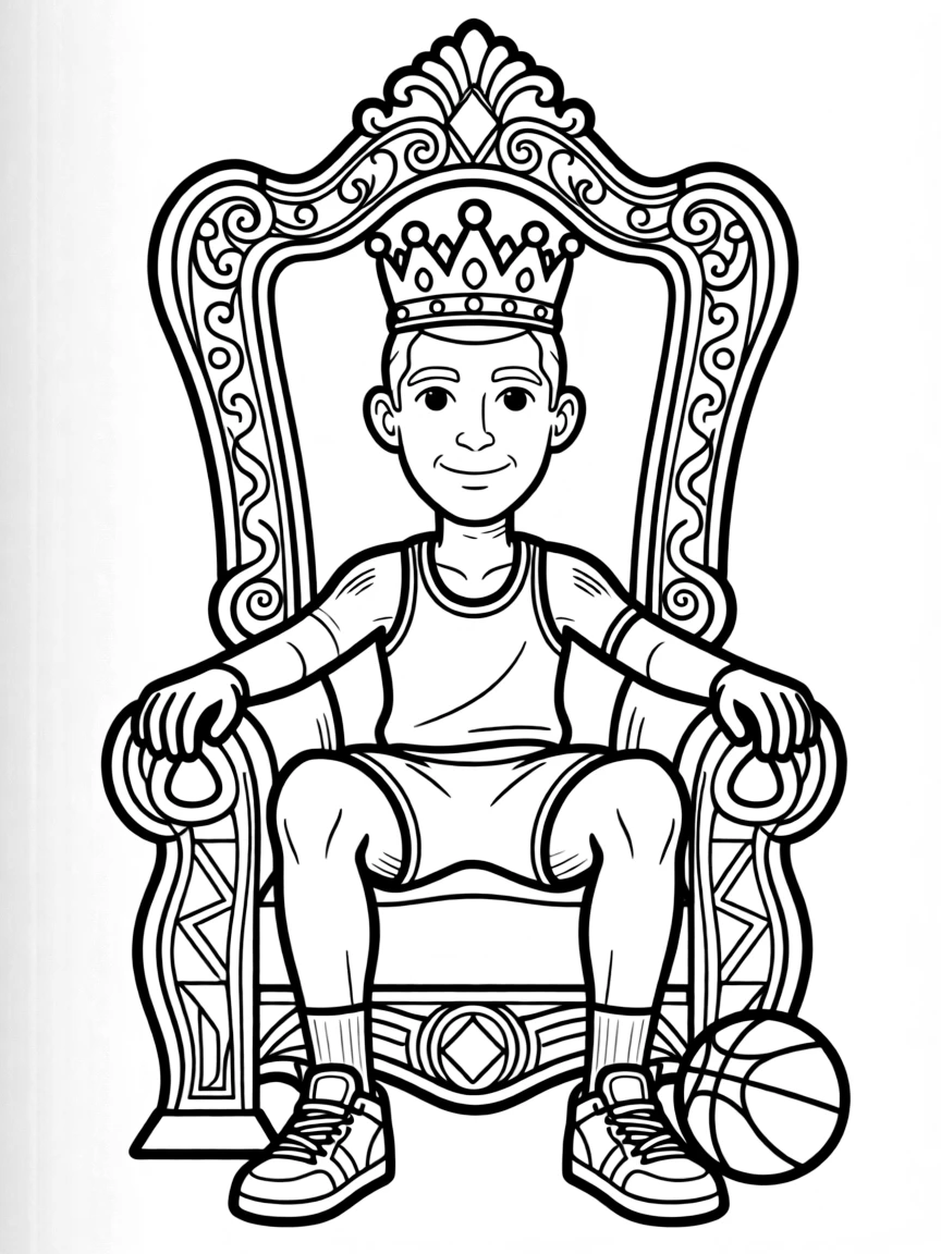 Michael Jordan sitting on a throne with a crown.