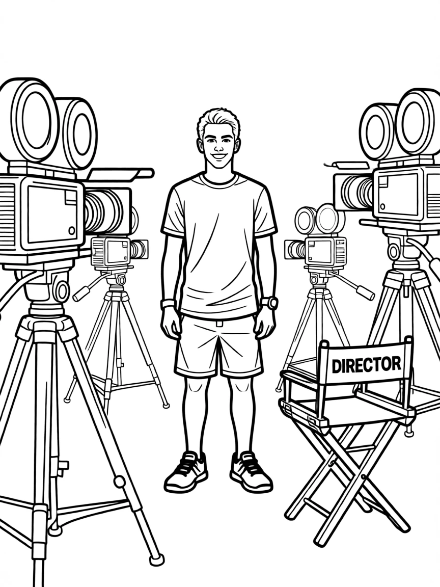 Neymar Jr. acting in a scene on a movie set with cameras.