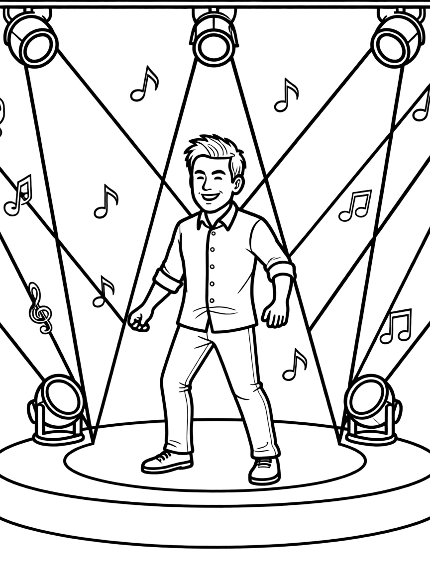 Gordon Ramsay dancing on a stage with spotlights and fun outfits.