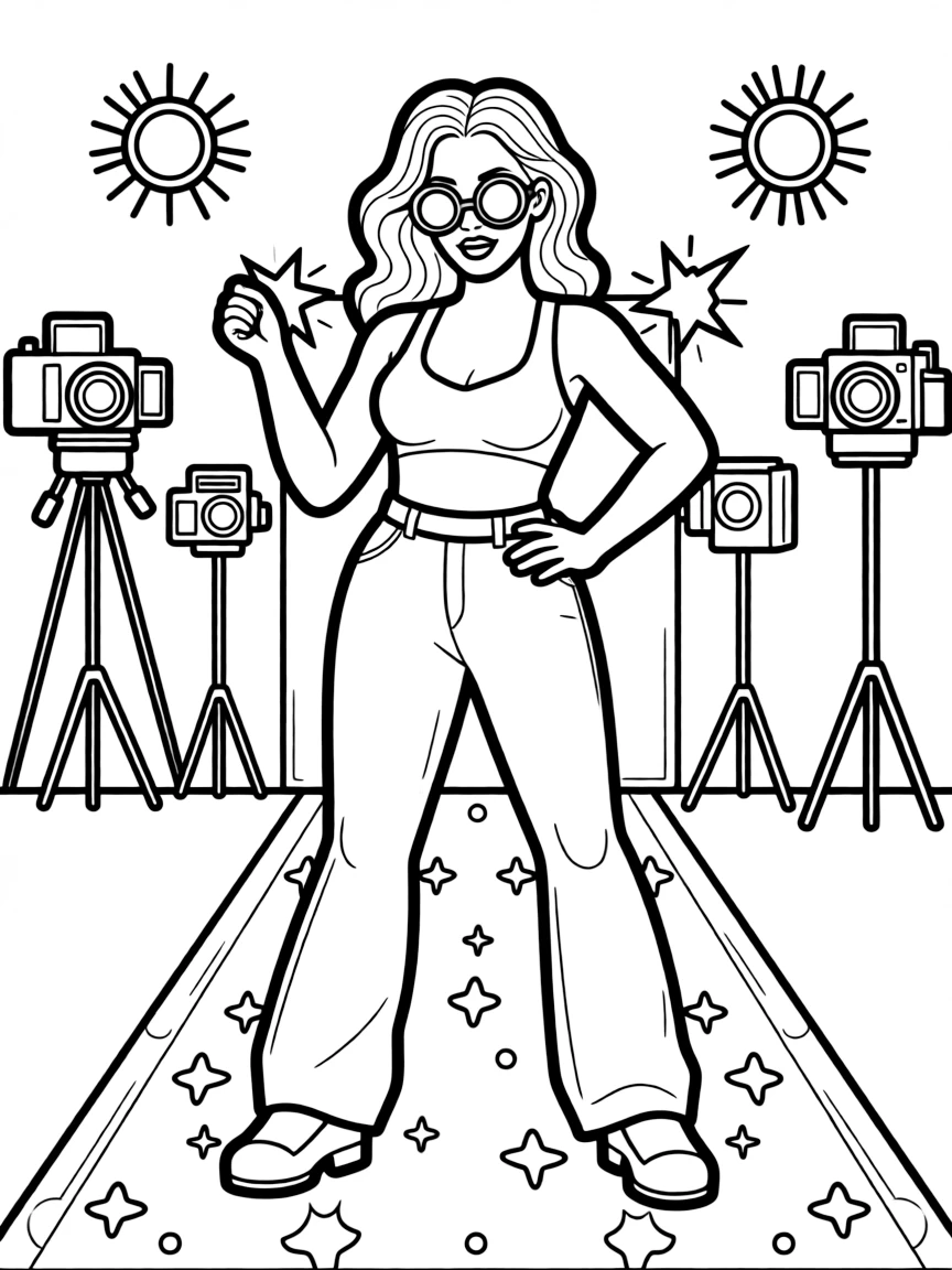 Cardi B posing with sunglasses and a cool outfit on the red carpet.