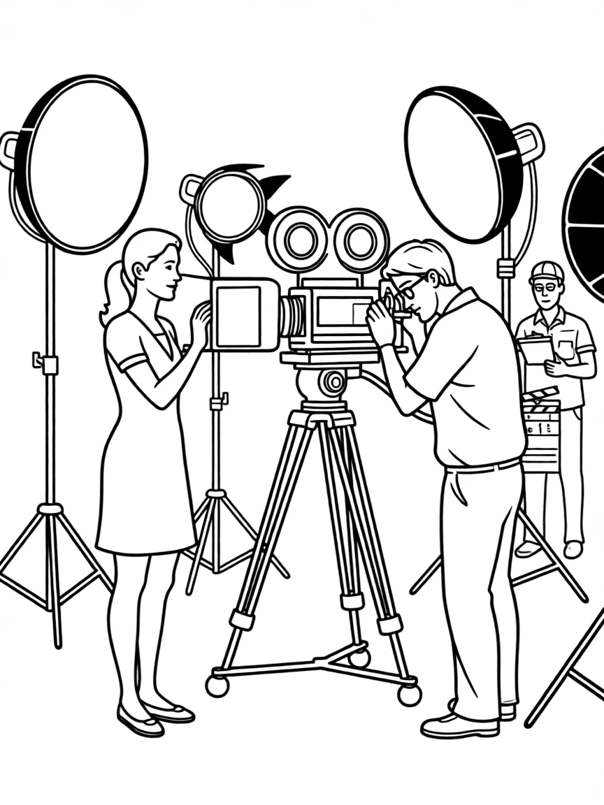 Anne Hathaway acting in a scene on a movie set with cameras.