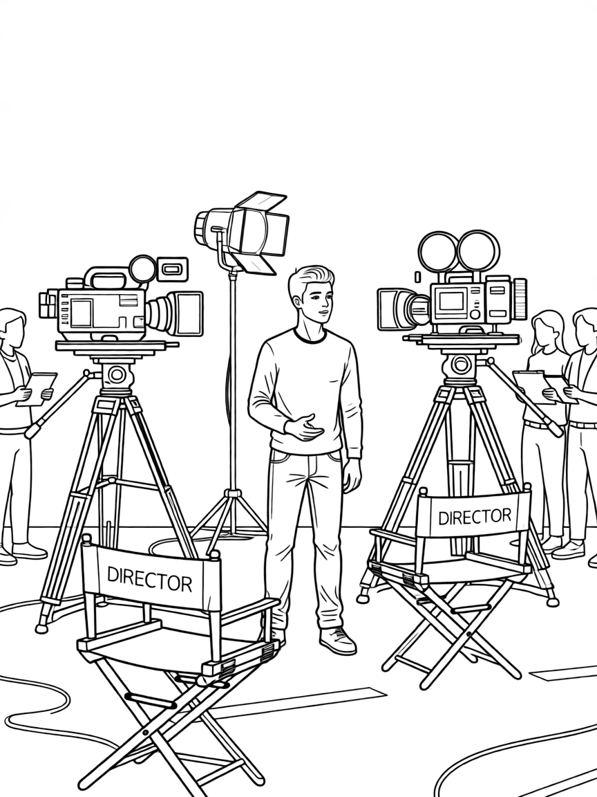 Zayn Malik acting in a scene on a movie set with cameras.