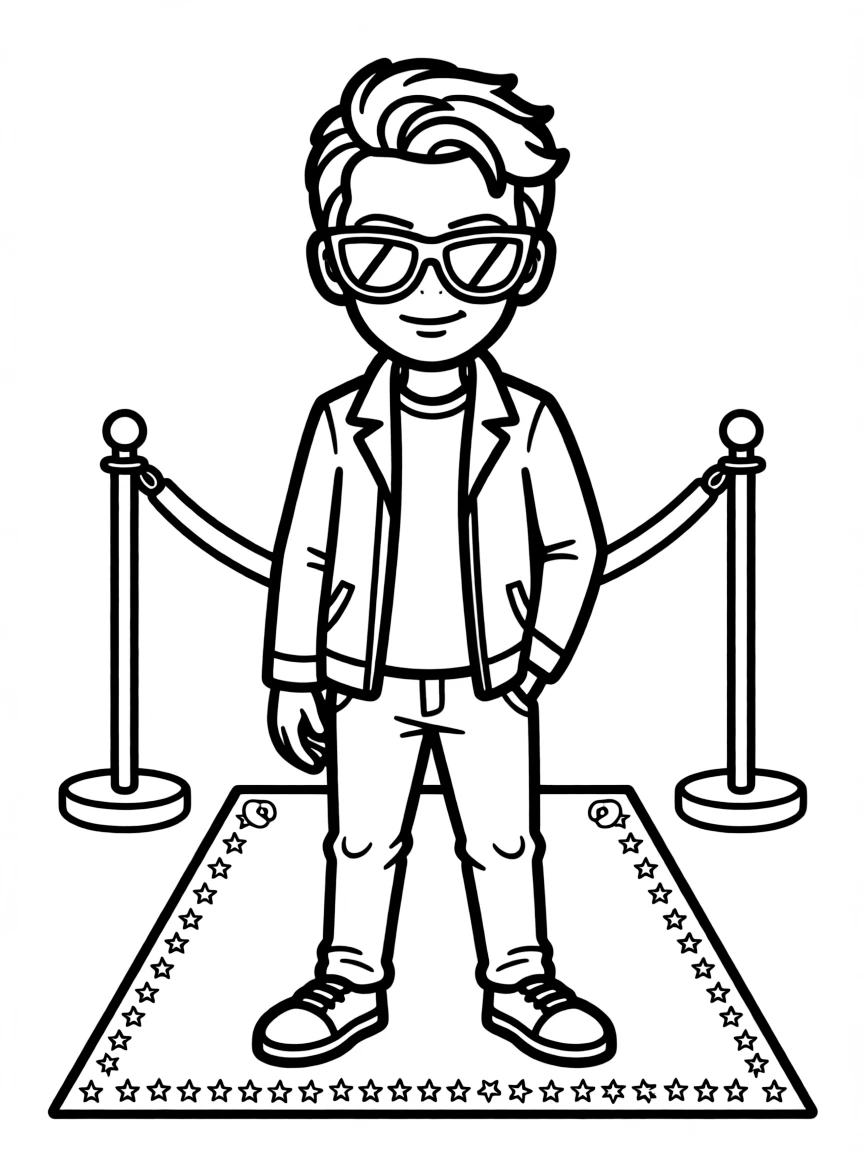 MrBeast posing with sunglasses and a cool outfit on the red carpet.