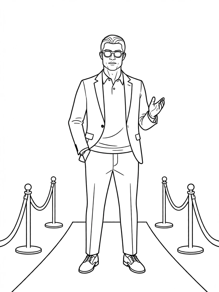 Cristiano Ronaldo posing with sunglasses and a cool outfit on the red carpet.
