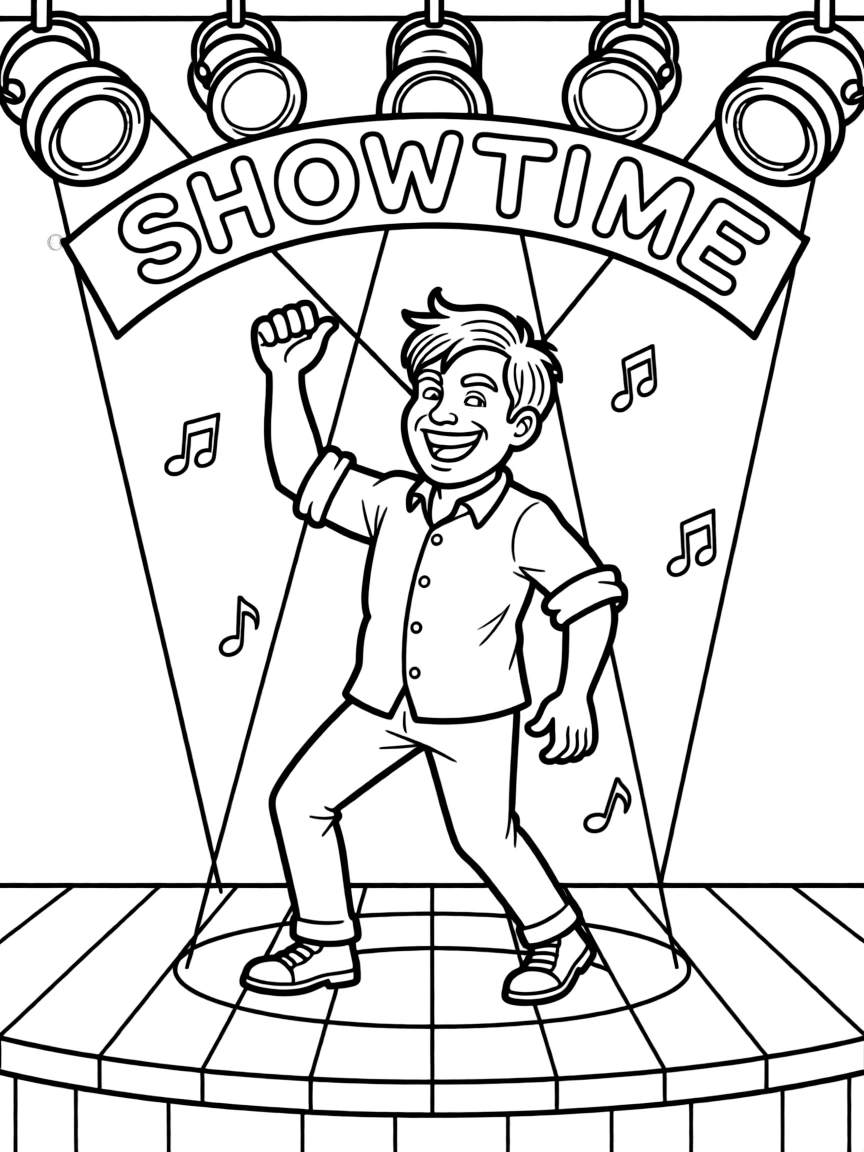 Gordon Ramsay dancing on a stage with spotlights and fun outfits.