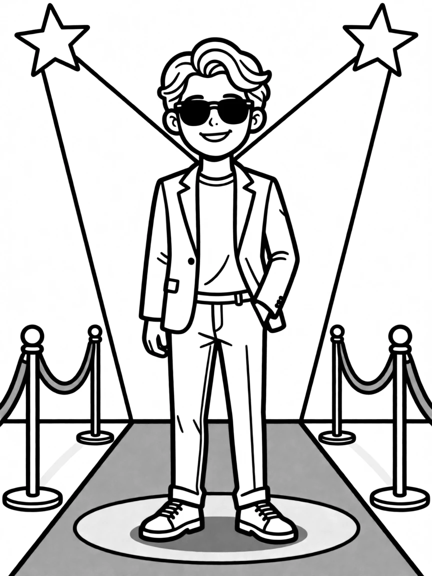 Harry Styles posing with sunglasses and a cool outfit on the red carpet.