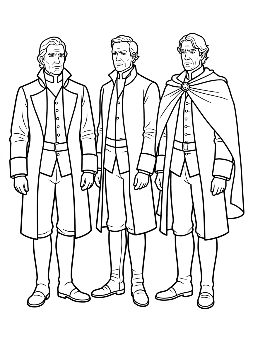 Lord Macintosh, Lord MacGuffin, and Lord Dingwall looking stern.