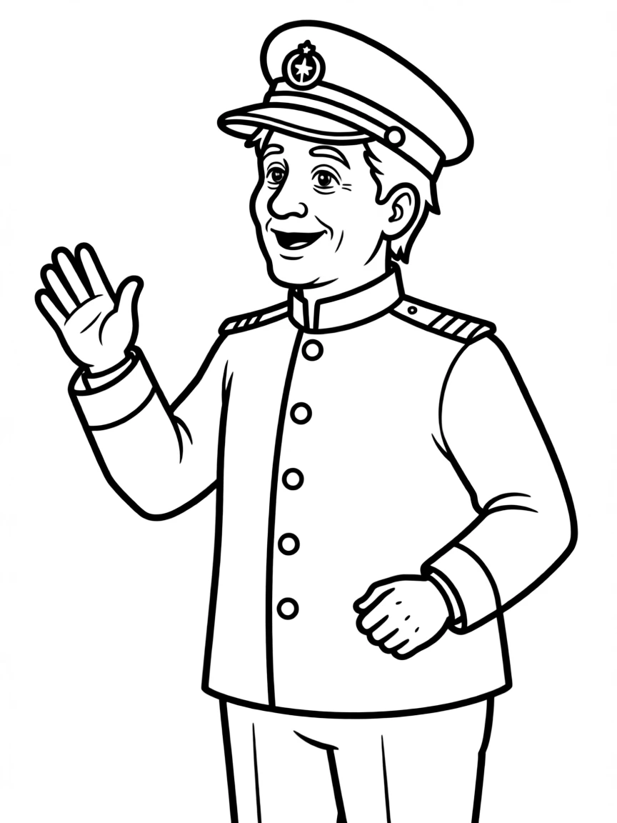 The Captain of the Axiom looking round and jolly.