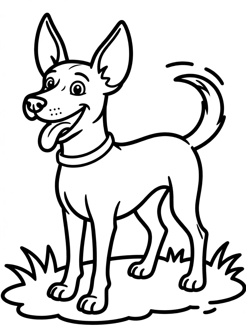 Dante the Xolo dog looking silly and excited.