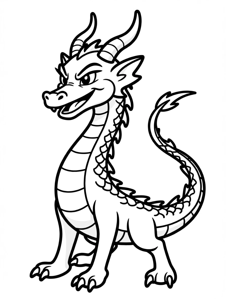 Mushu the dragon looking fiery and confident.