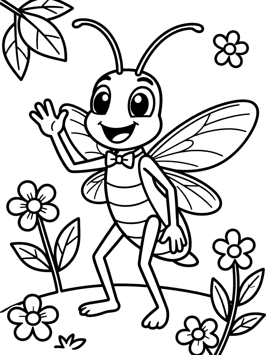 Cri-Kee the cricket looking lucky and cheerful.
