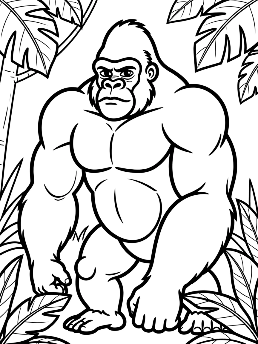 Kerchak the gorilla looking strong and protective.