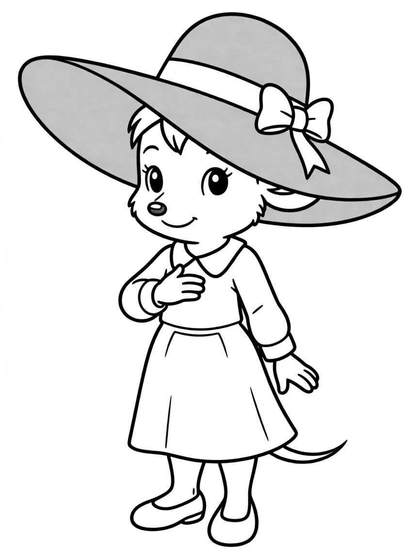 Miss Bianca looking elegant and brave in her purple hat.
