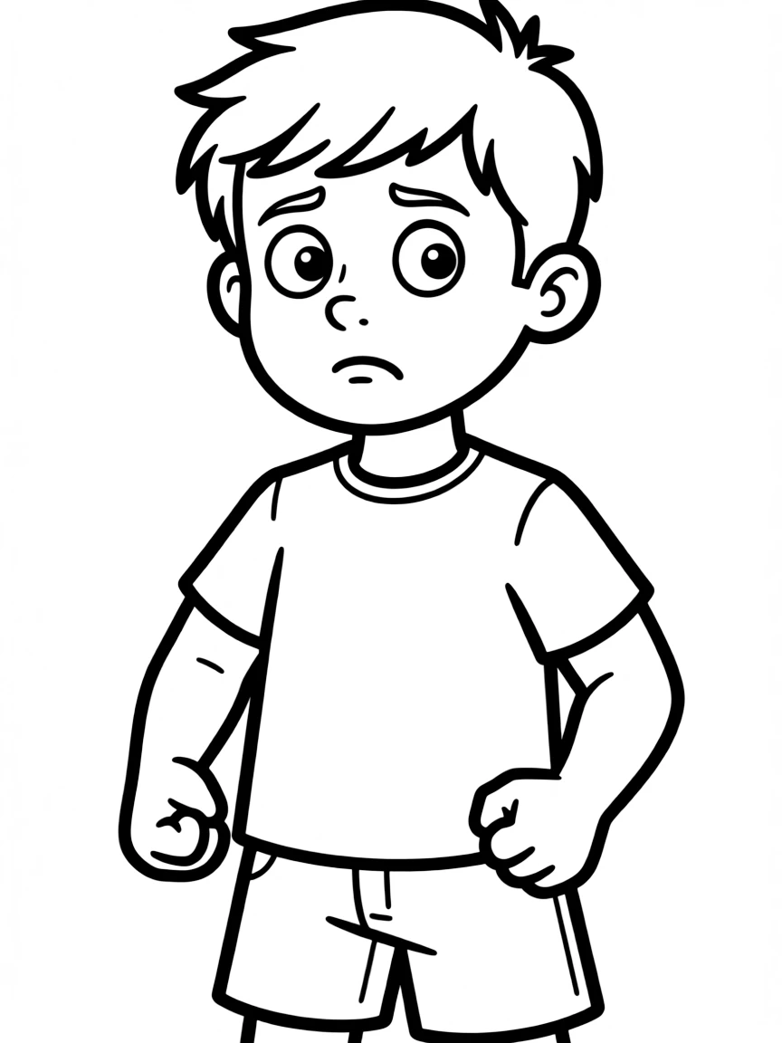 Bernard looking nervous but determined.
