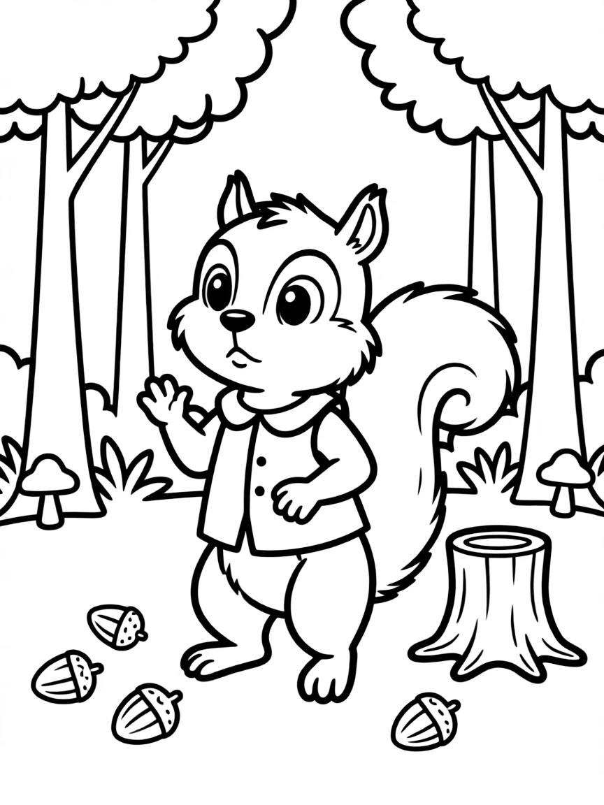 Arthur as a squirrel, looking confused but cute.
