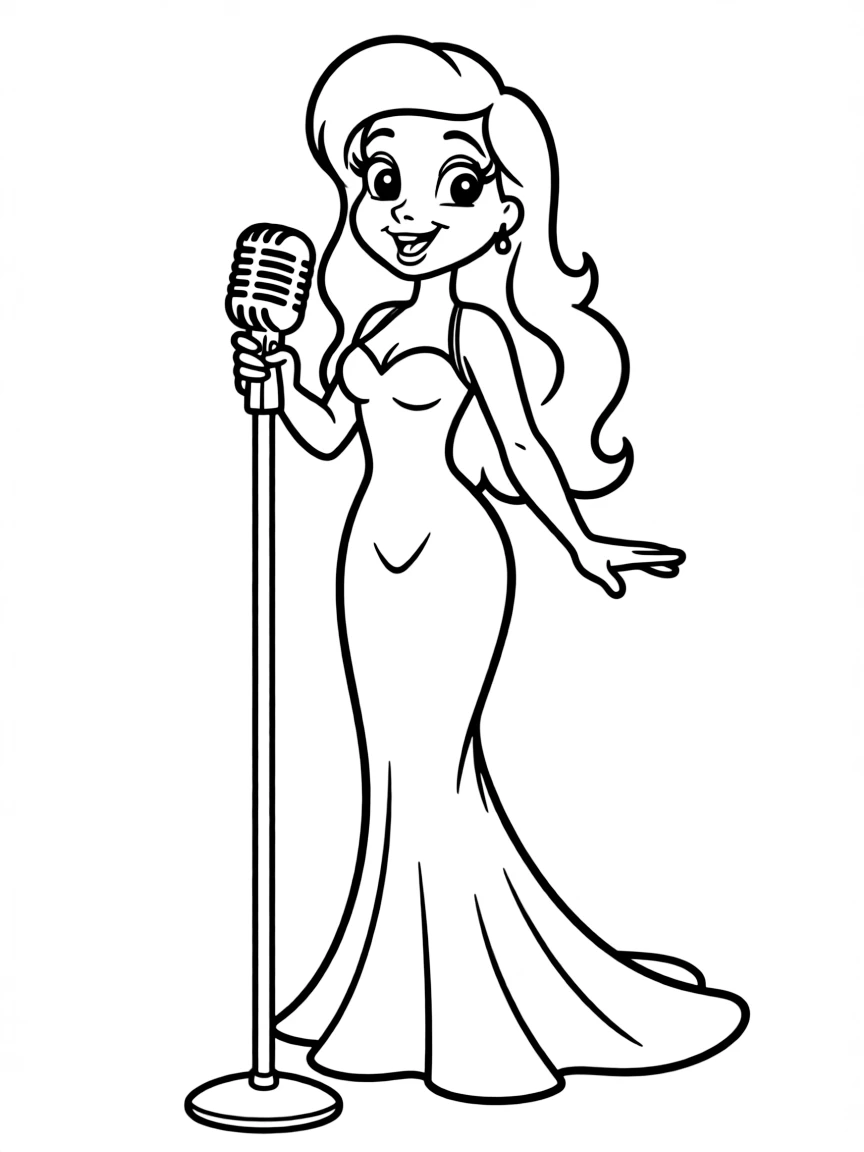 Jessica Rabbit singing seductively, with her glamorous dress.