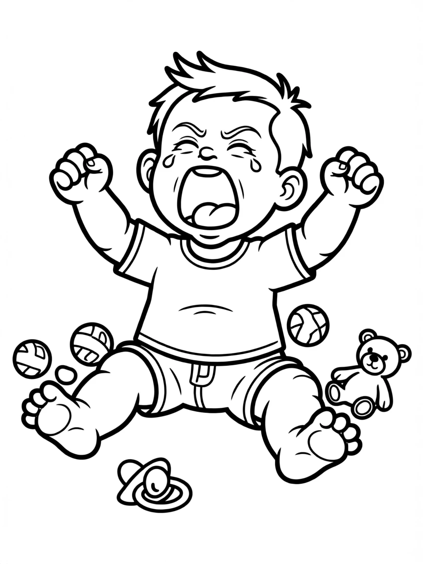 Baby Herman screaming and throwing a tantrum.