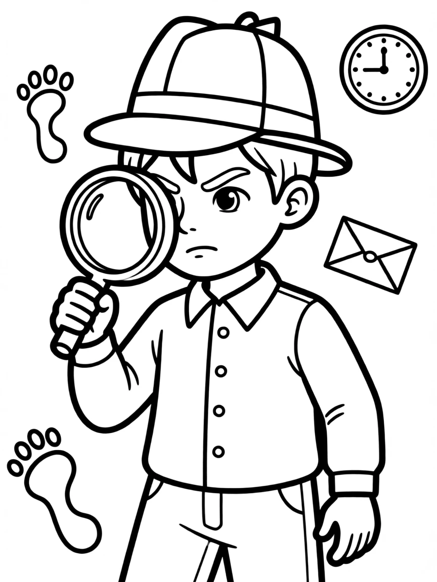 Dale wearing a detective hat, looking serious.
