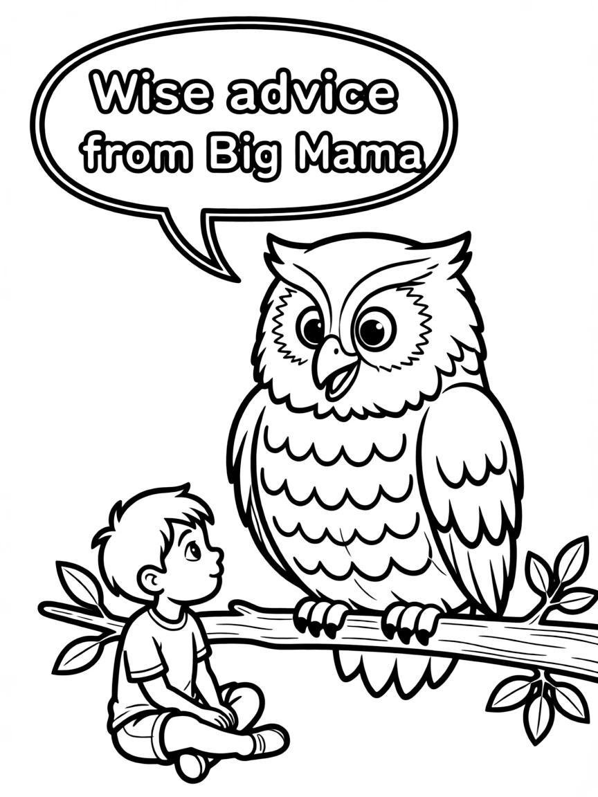 Big Mama the owl giving advice.